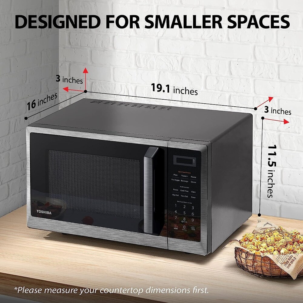 Small Countertop Microwave Oven With 6 Auto Menus  Kitchen Essentials  Mute Function   ECO Mode  0.9 Cu Ft