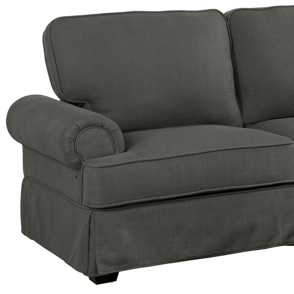 Transitional Sectional Sofa  Comfortable Oversized Seat With Rolled Arms   Transitional   Sectional Sofas   by Decorn  Houzz