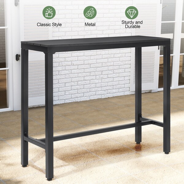 VredHom Outdoor Bar Table Rectangular Pub Table