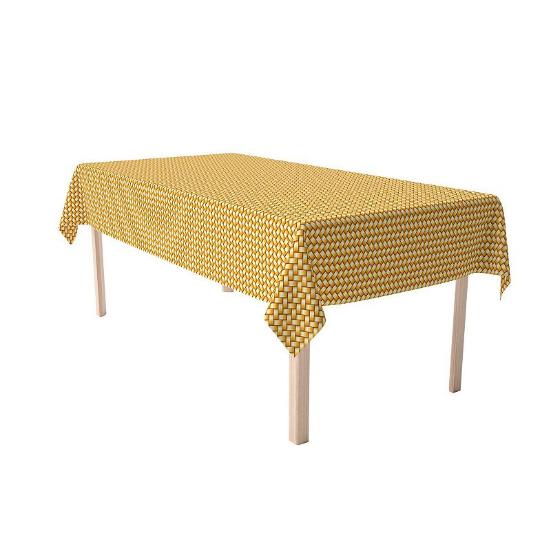 Rectangular Tablecloth， 100% Polyester， 60x104， Gold Shine Basketwork