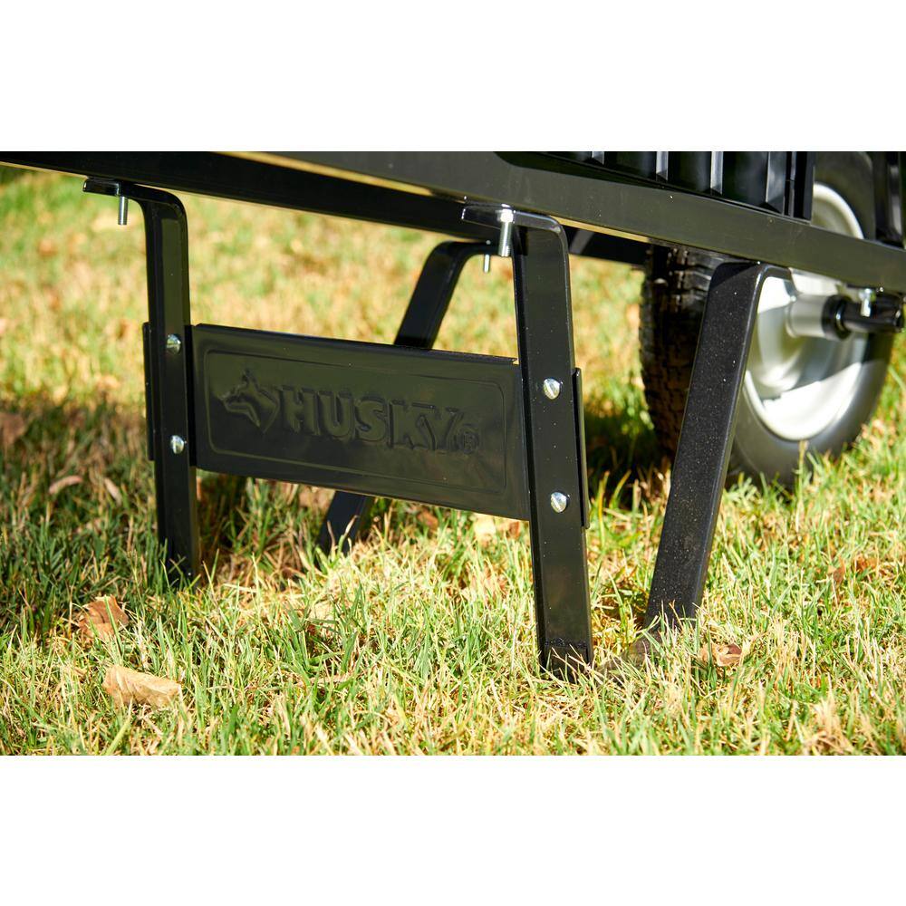 Husky 6 cu. ft. Steel Wheelbarrow with Flat Free Tire HWB3016
