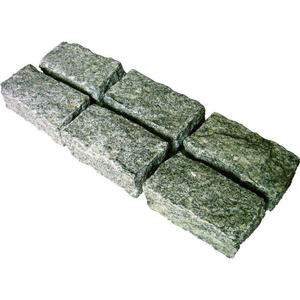 MSI Belgium Block Gray 4 in. x 8 in. Rectangle Granite Cobbles Paver (216 Pieces47.52 sq. ft.Pallet) LHDCOBGBELBLO48