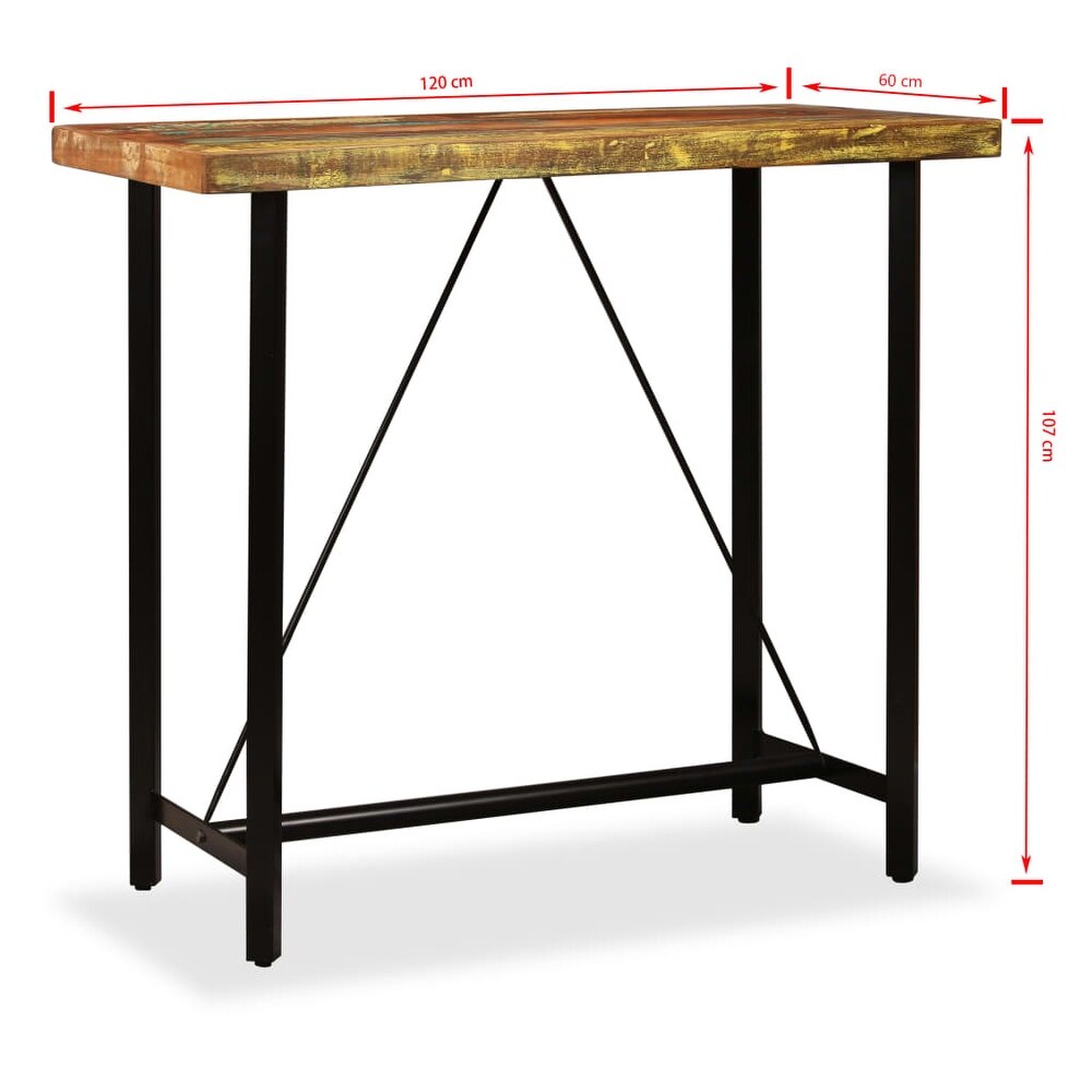 vidaXL Bar Table Solid Reclaimed Wood 47.2\