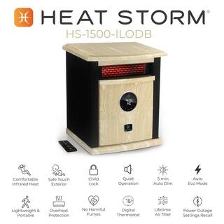 Heat Storm 1500-Watt Black Electric Logan Deluxe Portable Infrared Space Heater HS-1500-ILODB