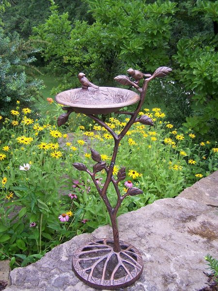 Oakland Living Handmade Metal Meadow Bird Bath