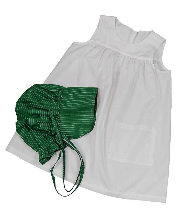 The Queen's Treasures Little House on The Prairie Child-Size Apron and Bonnet Costume Dress Up Set (Which Matches an 18 in Doll Size Dress That is Compatible with American Girl)