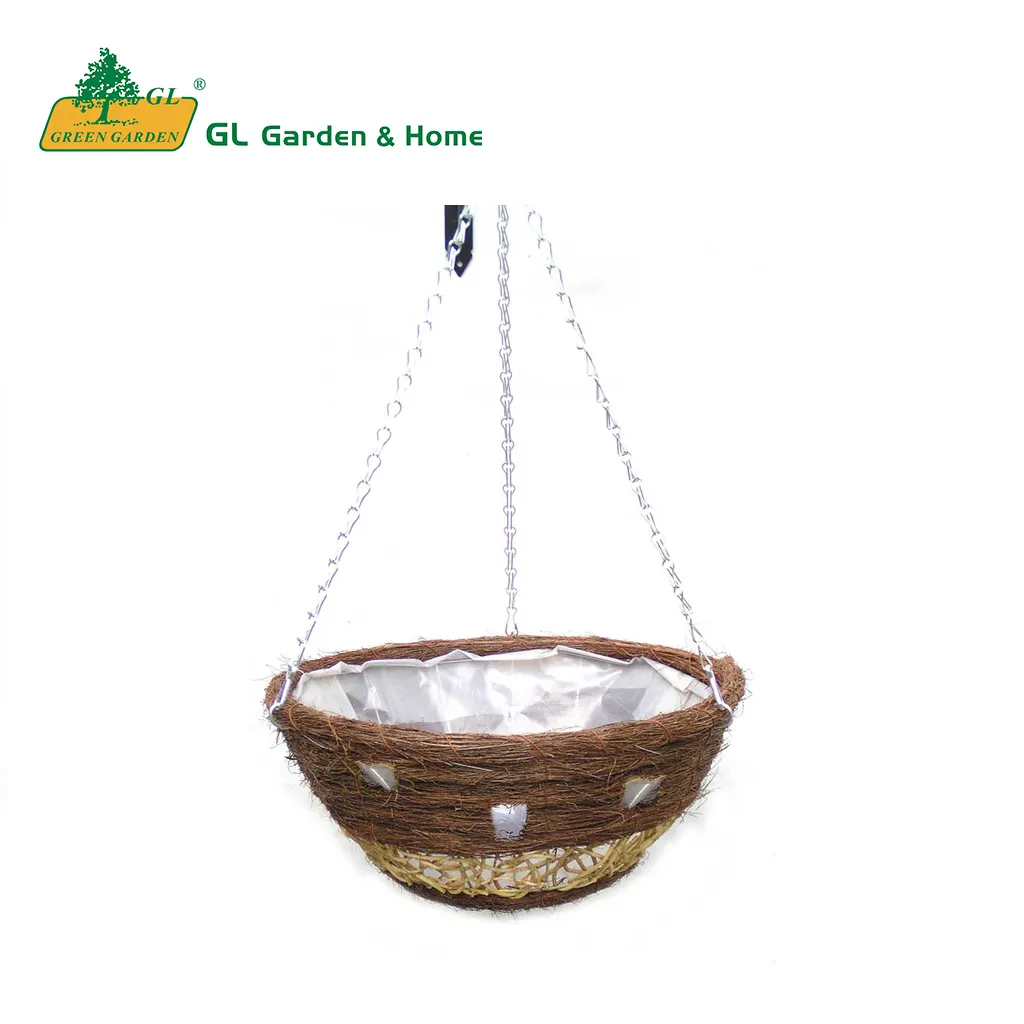 Hot sale s Hot Sale Outdoor Simple Style Rattan Hanging Basket With Hole