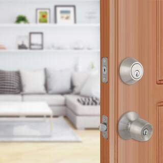 Defiant Brandywine Stainless Steel Keyed Entry Knob and Single Cylinder Deadbolt Combo Pack B86L1B