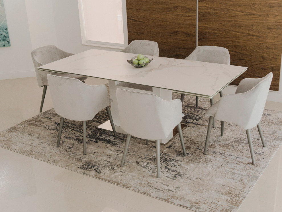 Monroe Dining Chair Light Gray   Midcentury   Dining Chairs   by Casabianca Home  Houzz