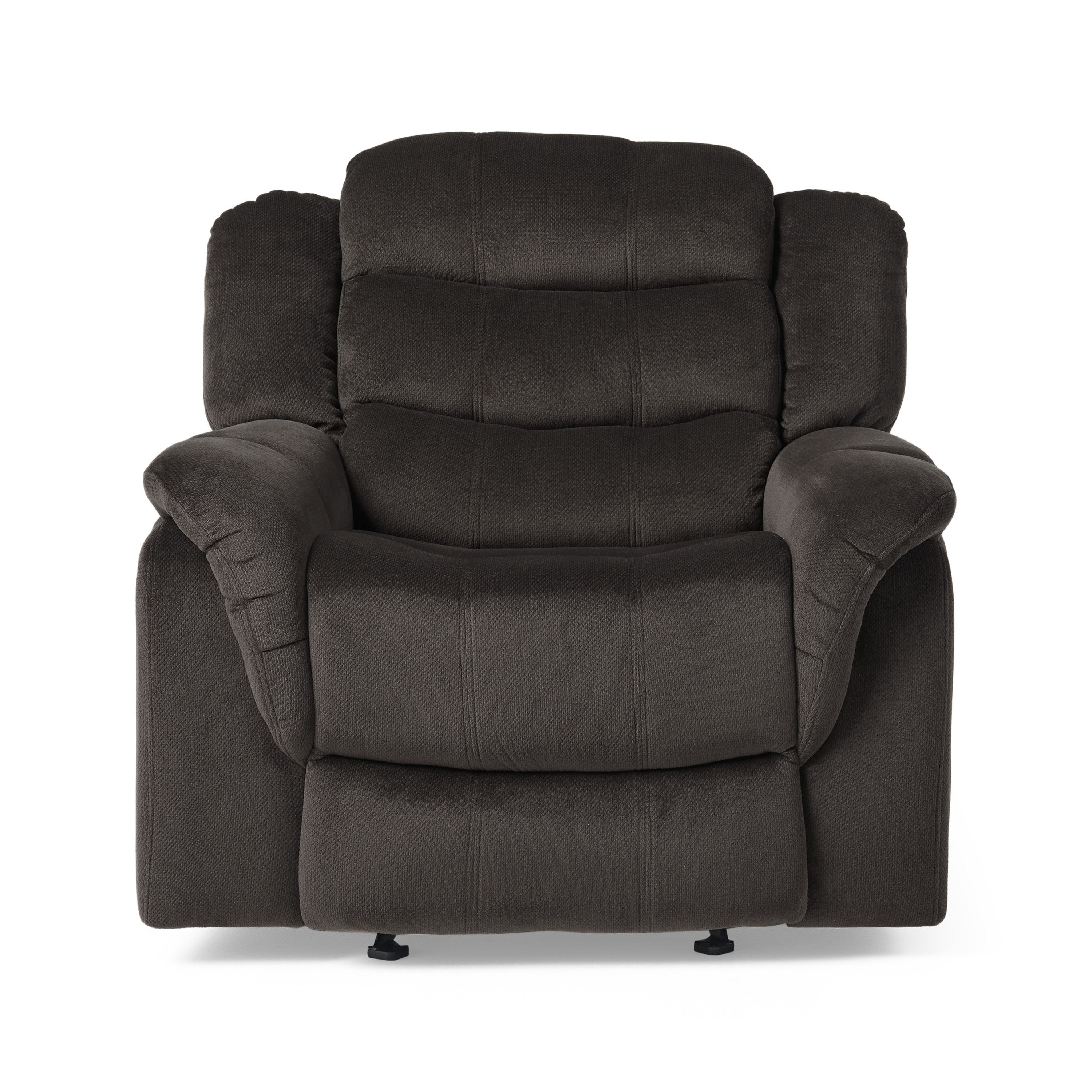 Hidal Brown Fabric Glider Recliner Club Chair