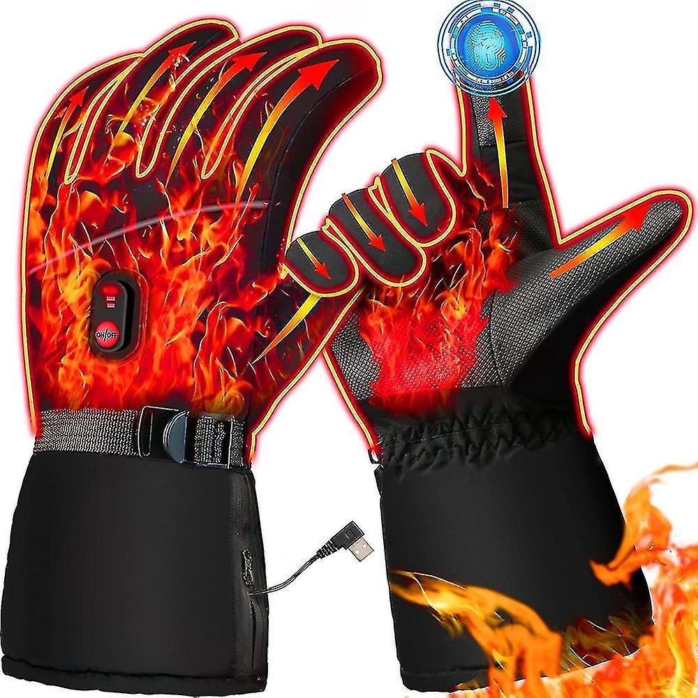 Heated Gloves Men Ladies， Electric Heated Gloves， Rechargeable Winter Hand Warmers For Skiing， Cycli