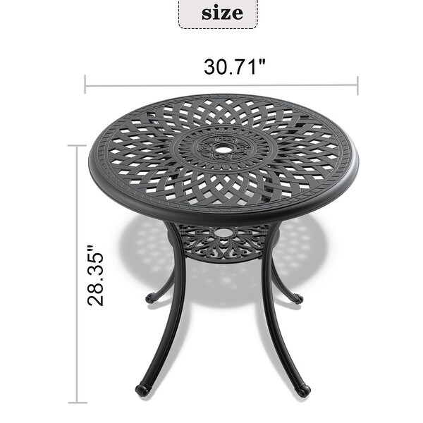 30.71inch Cast Aluminum Patio Dining Round Table