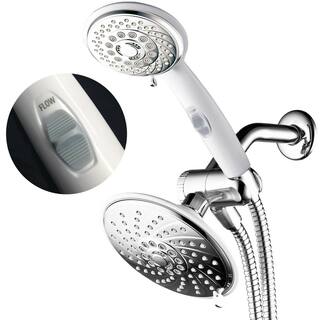 Hotel Spa 30-spray 6 in. Dual Shower Head and Handheld Shower Head with Waterfall in Chrome 21830