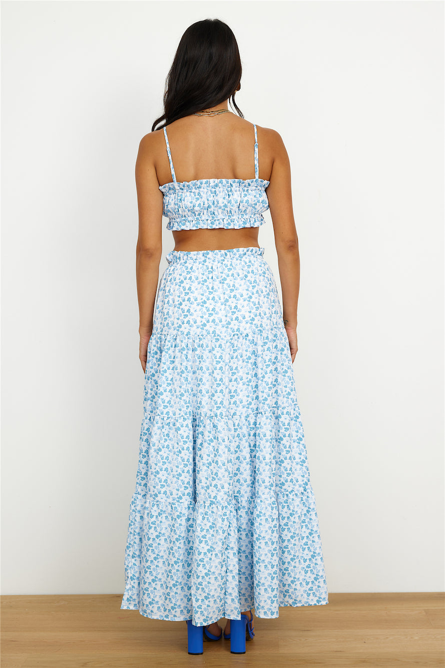 Pretty Dance Maxi Skirt Blue