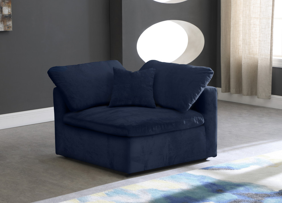 Cozy Velvet Upholstered Comfort Modular Chair   Contemporary   Armchairs And Accent Chairs   by Meridian Furniture  Houzz