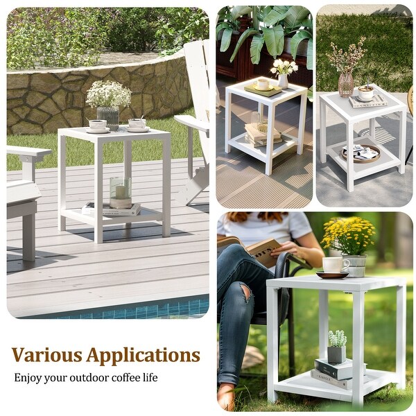 Outdoor Patio 2Tier Small Square Side Table