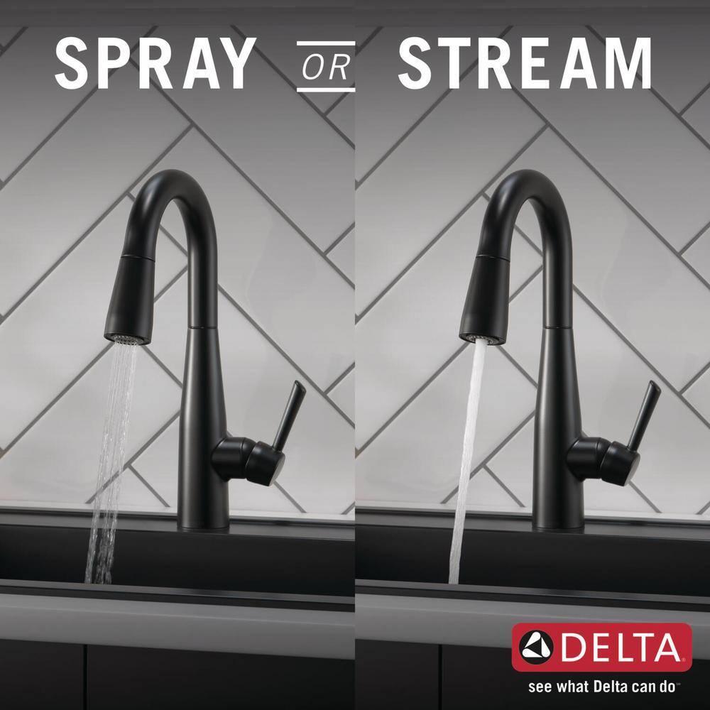 Delta Essa Single-Handle Bar Faucet with MagnaTite Docking in Matte Black 9913-BL-DST