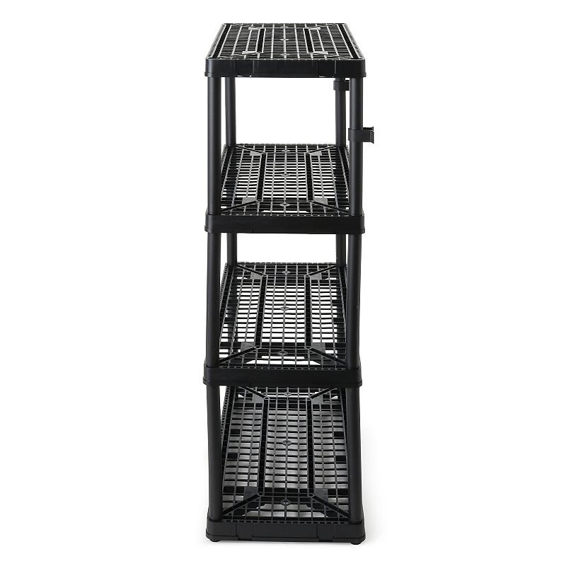 Gracious Living 4 Shelf Fixed Height Ventilated Heavy Duty Storage Unit， Black