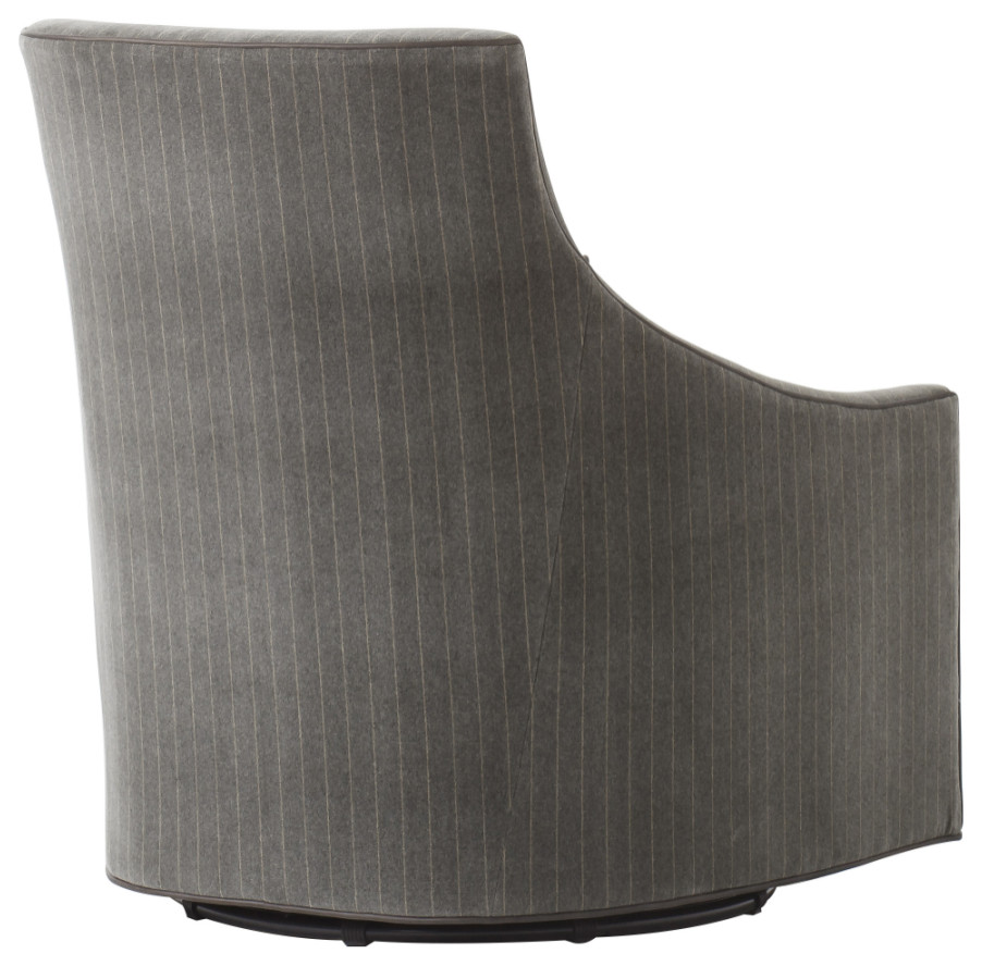 Dark Gray Upholstered Swivel Chair  Andrew Martin Fraser   Transitional   Armchairs And Accent Chairs   by Oroa   Distinctive Furniture  Houzz