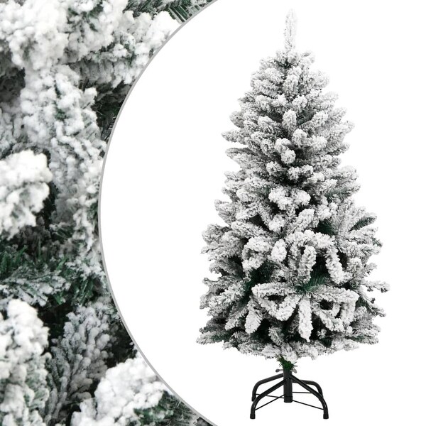 vidaXL Artificial Hinged Christmas Tree with Flocked Snow 94.5