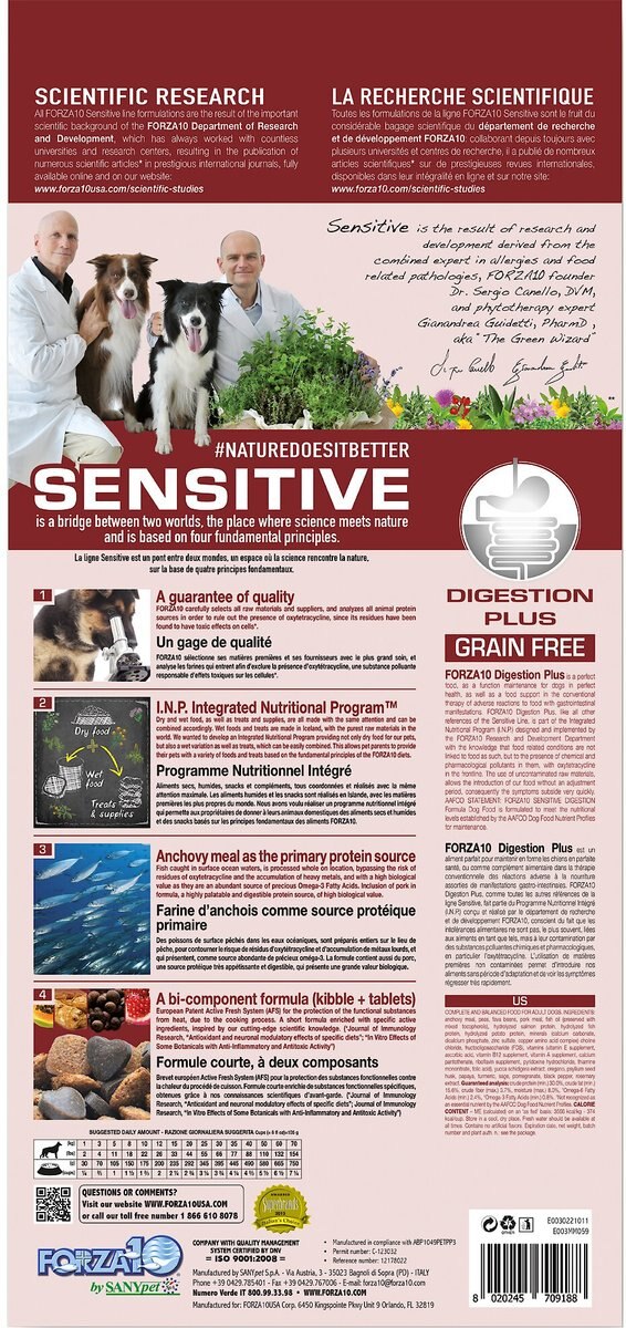 Forza10 Nutraceutic Sensitive Digestion Grain-Free Dry Dog Food