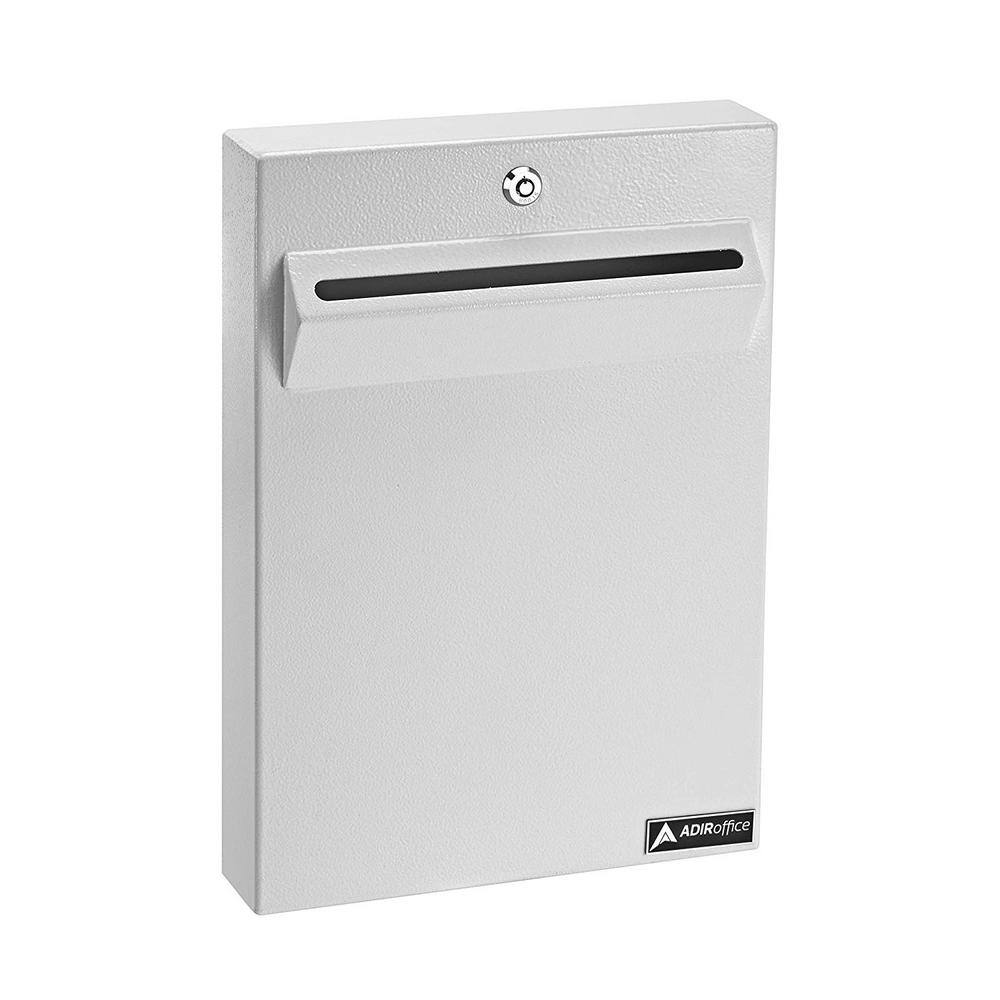 AdirOffice White Large Wall Mounted Weatherproof Steel Drop Box 631-14-WHI