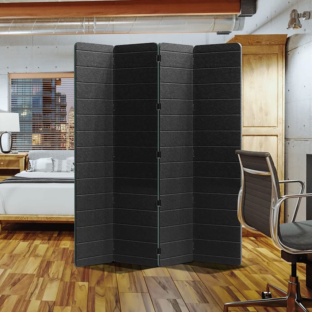 Cloud 9 Privacy Screen - 5 Panel, Black, Flat Finish