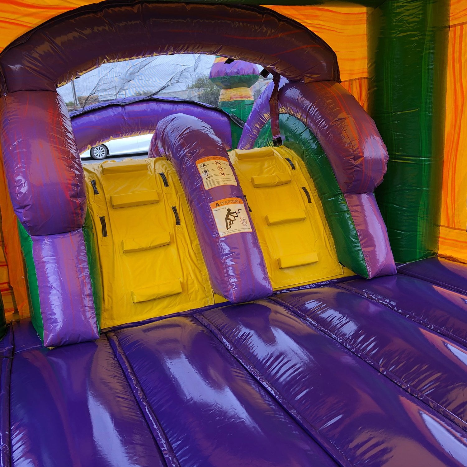 JumpOrange Castle Commercial Grade Bounce House Combo with Dual Slide and Splash Pool, for Adults and Kids, Wet Dry Use, Includes Blower, Inflatable Water Slide