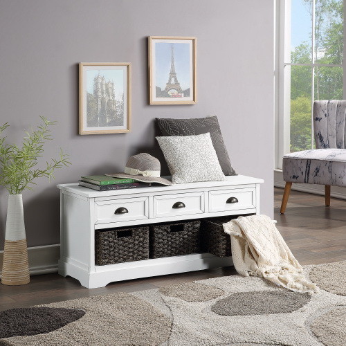 U_Style Homes Collection Wicker Storage Bench with...