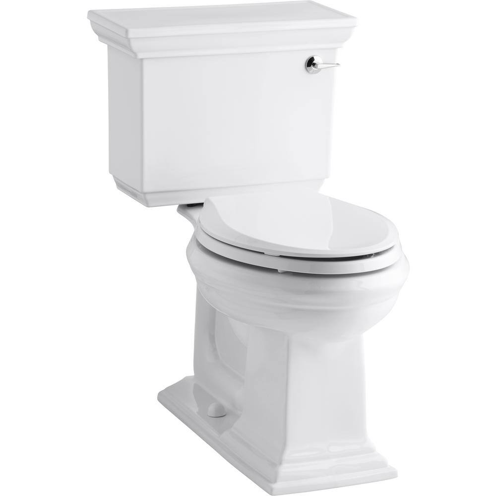 KOHLER Memoirs Stately 2-Piece 1.28 GPF Single Flush Elongated Toilet in White Seat Not Included 3817-RA-0