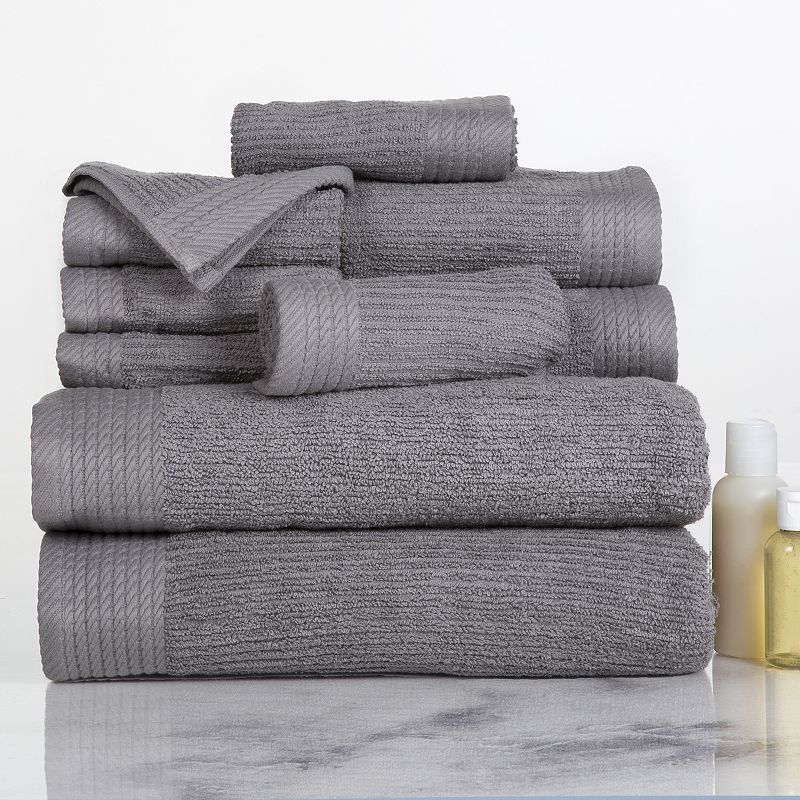 Portsmouth Home Ribbed Cotton 10-piece Bath Towel Set