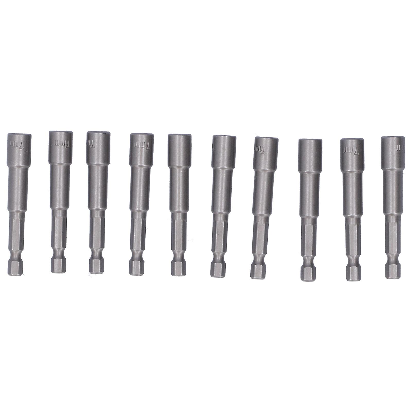 10pcs Hex Socket Set With Strong Magnetic Electric Screwdriver Bit Accessories 7mm