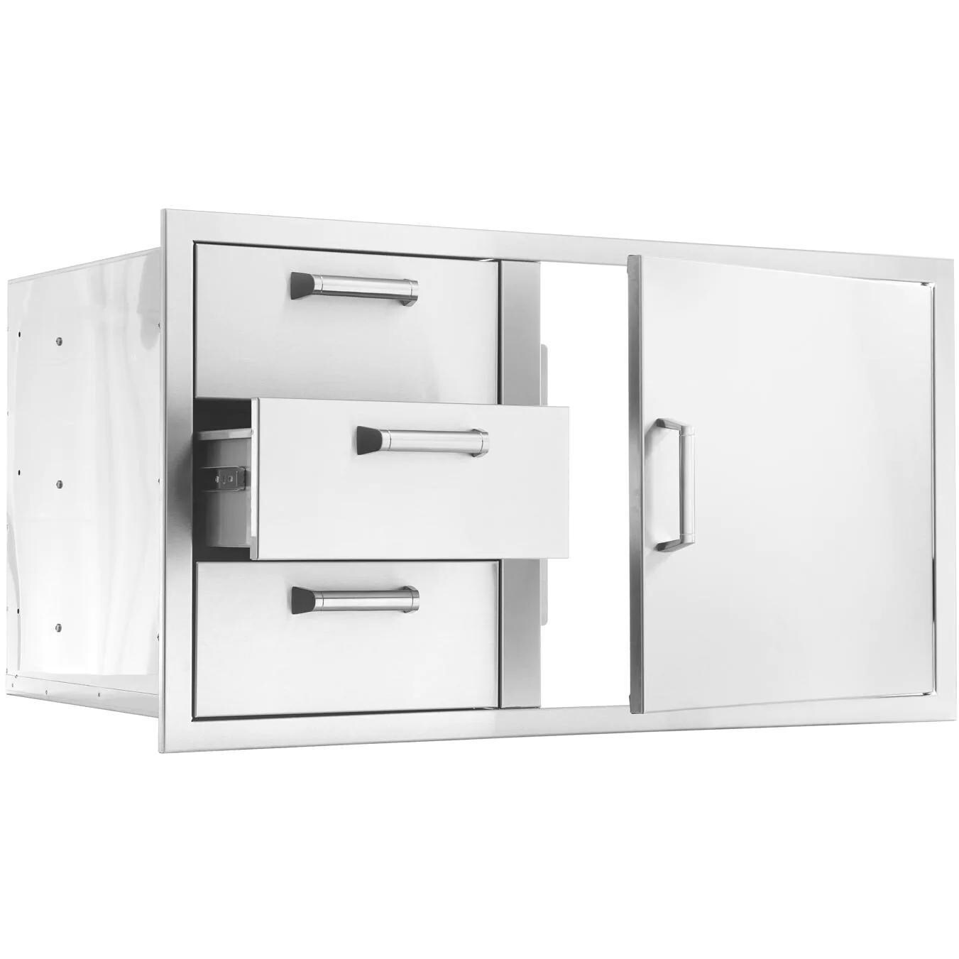 Signature 39-Inch Stainless Steel Reversible Access Door and Triple Drawer Combo