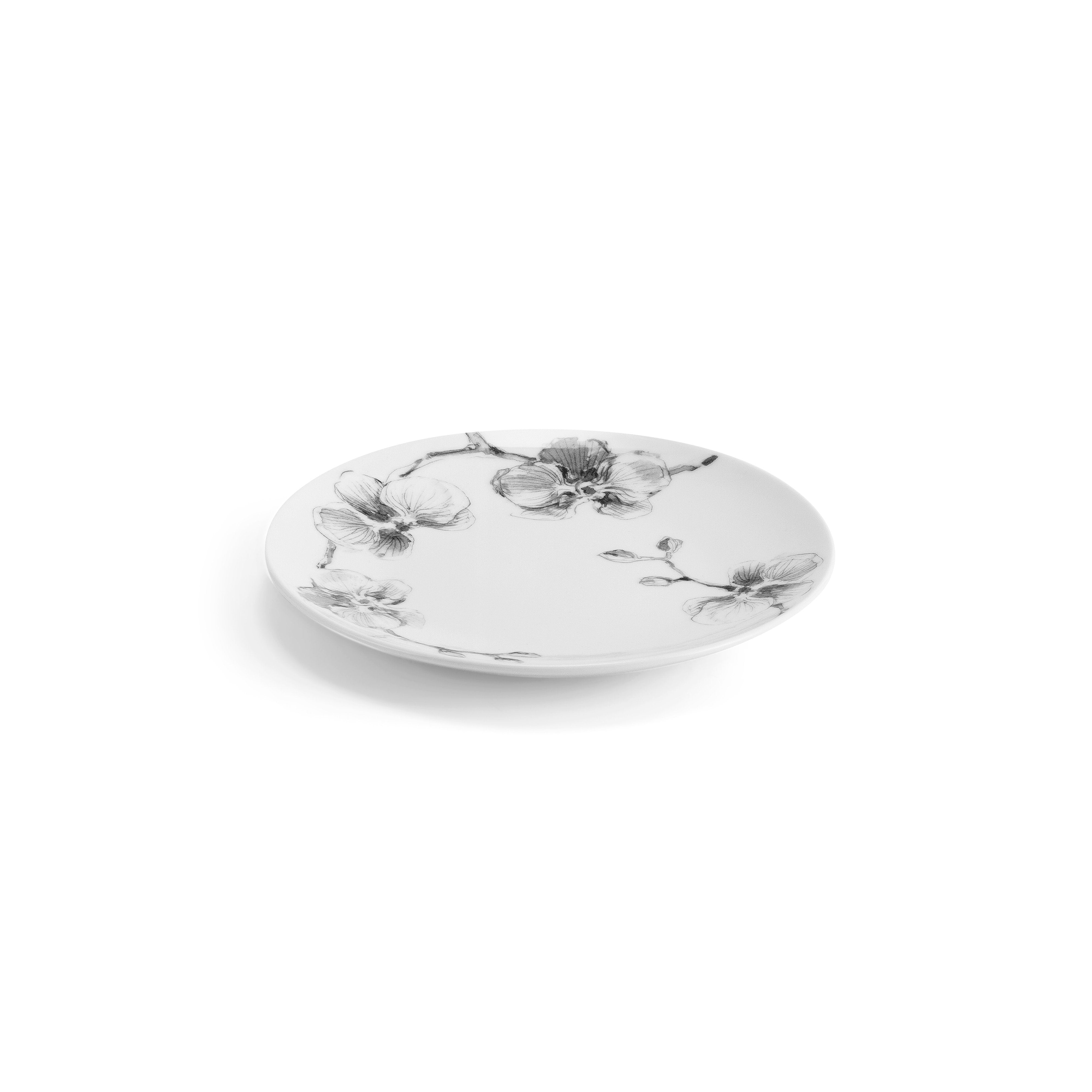 Black Orchid Tidbit Plate Set