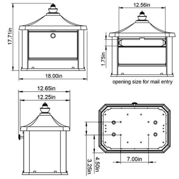 Architectural Mailboxes Hamilton Premium White Large Locking Aluminum Post Mount Mailbox HM200WAM