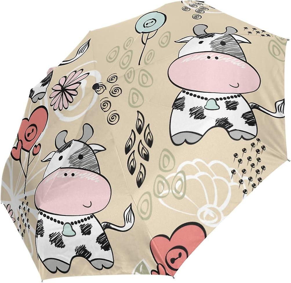 Travel Umbrella Automatic Windproof Foldable Umbrella Baby Cows