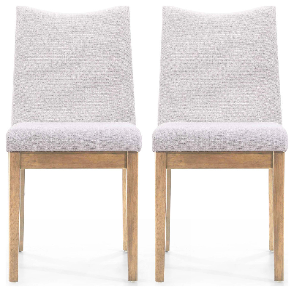 GDF Studio Gertrude Fabric  ampWood Finish Dining Chairs  Set of 2   Transitional   Dining Chairs   by GDFStudio  Houzz