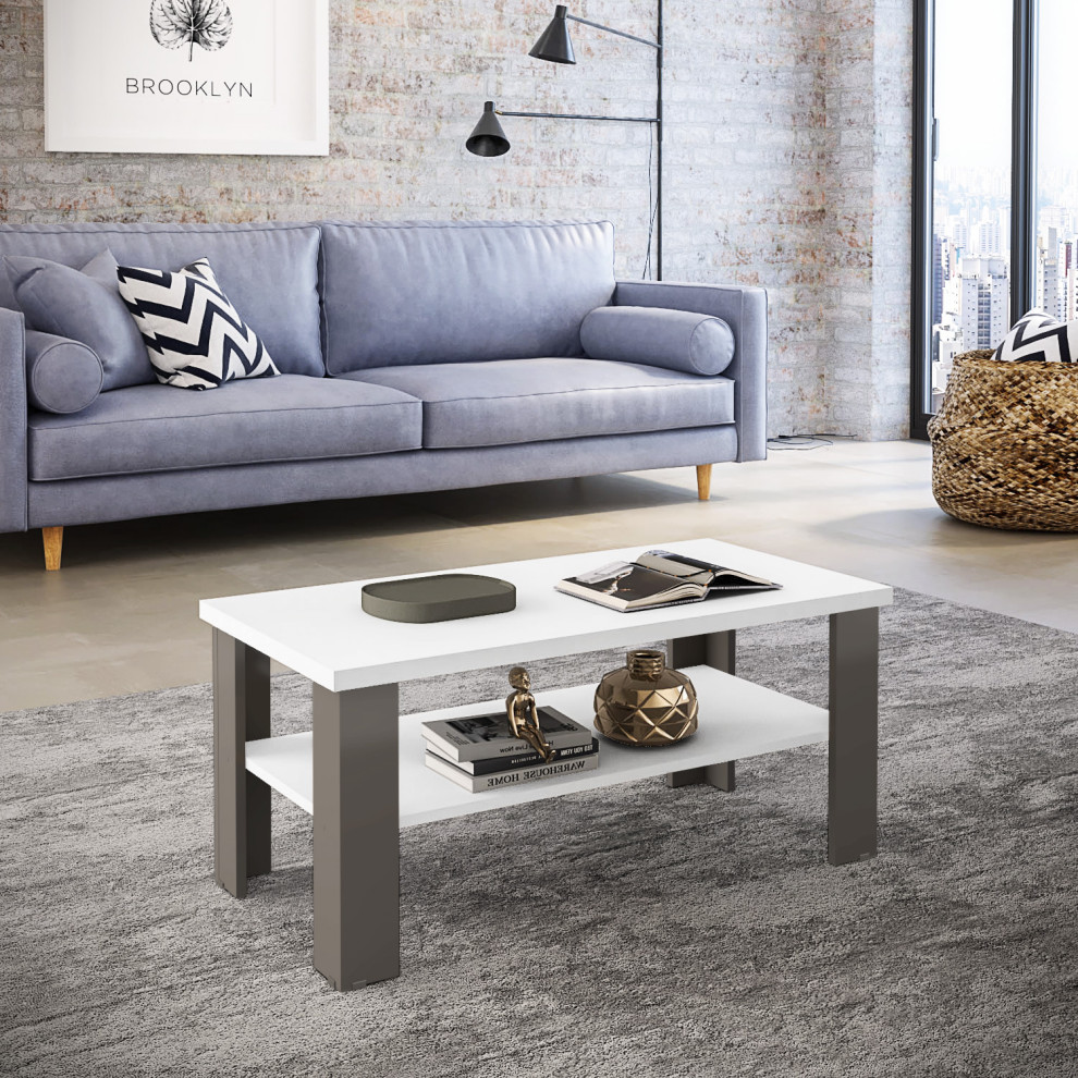 Modern Classic Rectangular Coffee Table for Living Room with Color Combination   Scandinavian   Coffee Tables   by 7even USA Group  LLC  Houzz