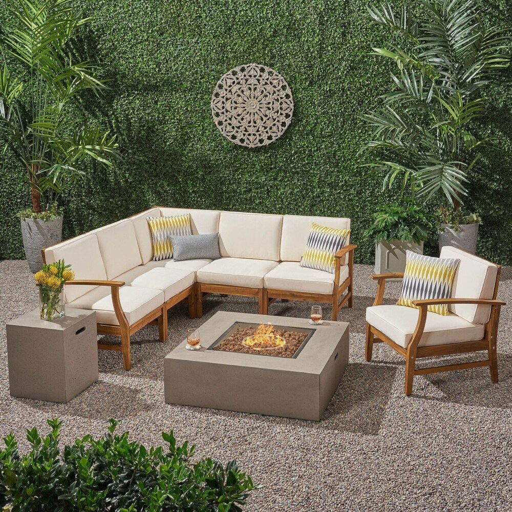 Illona Outdoor Acacia Sofa Set by Christopher Knight Home