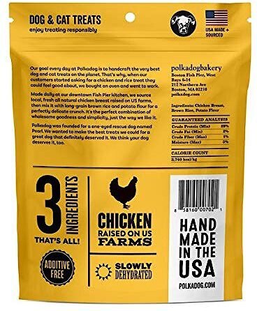 Polkadog Chicken Littles Bone Shaped Dehydrated Dog and Cat Treats， 8-oz bag