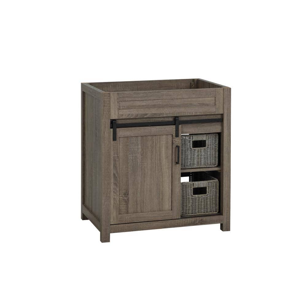 TILE amp TOP Farm Barn 30 inW x 21 in D x 3350 in H Bath Vanity Cabinet Only in Antique Brown