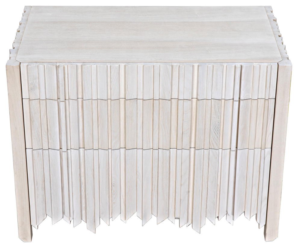 Desdemona 3 Drawer Chest  Bleached Elm   Transitional   Accent Chests And Cabinets   by Noir  Houzz