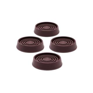 Everbilt 1-34 in. Brown Square Smooth Rubber Floor Protector Furniture Cups for Carpet  Hard Floors (4-Pack) 49077