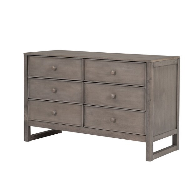 Rustic Wooden Dresser with 6 Drawers， Storage Cabinet for Bedroom - - 36723967