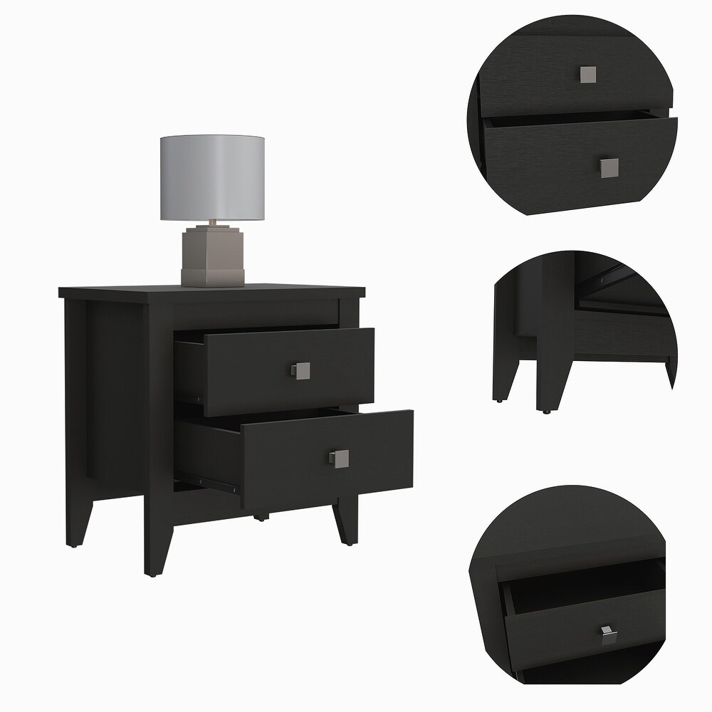 Nightstand with 2 drawer and 2 Shelf