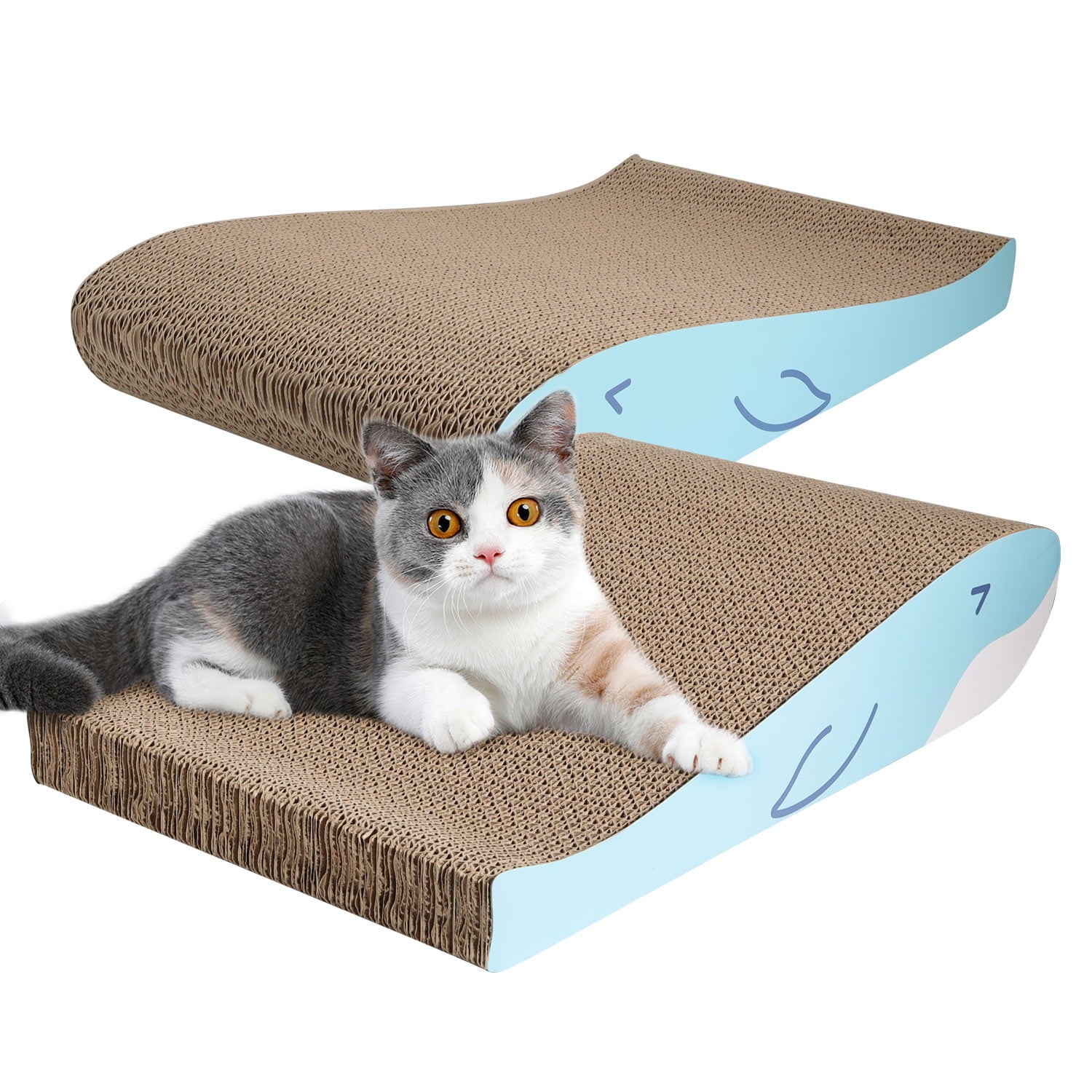 ComSaf Cat Scratcher Cardboard with Long Lasting Reversable Scratching Pad， Set of 2