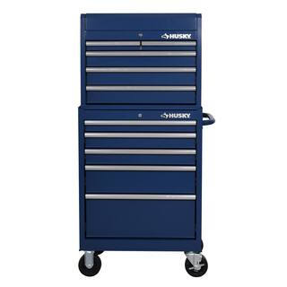 Husky 27 in. 10-Drawer Blue Tool Chest Combo H27CH5TR5BLU