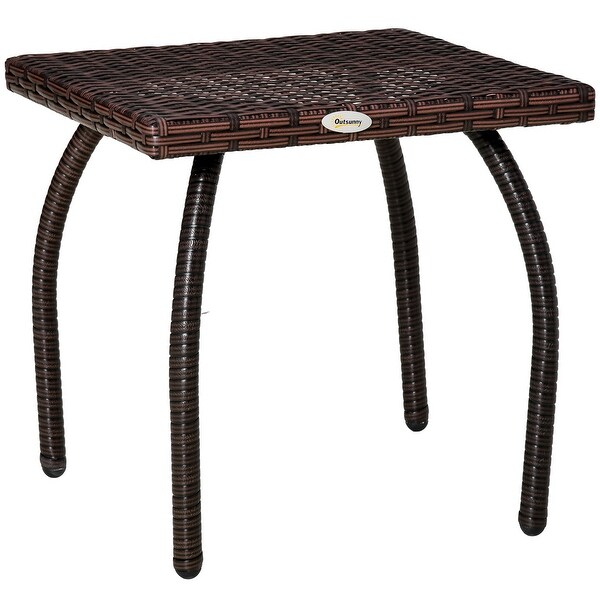 Outdoor PE Wicker Side Table，Rattan End Table