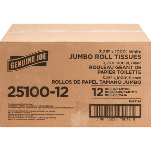 Genuine Joe 2ply Jumbo Roll Dispnsr Bath Tissue  GJO2510012