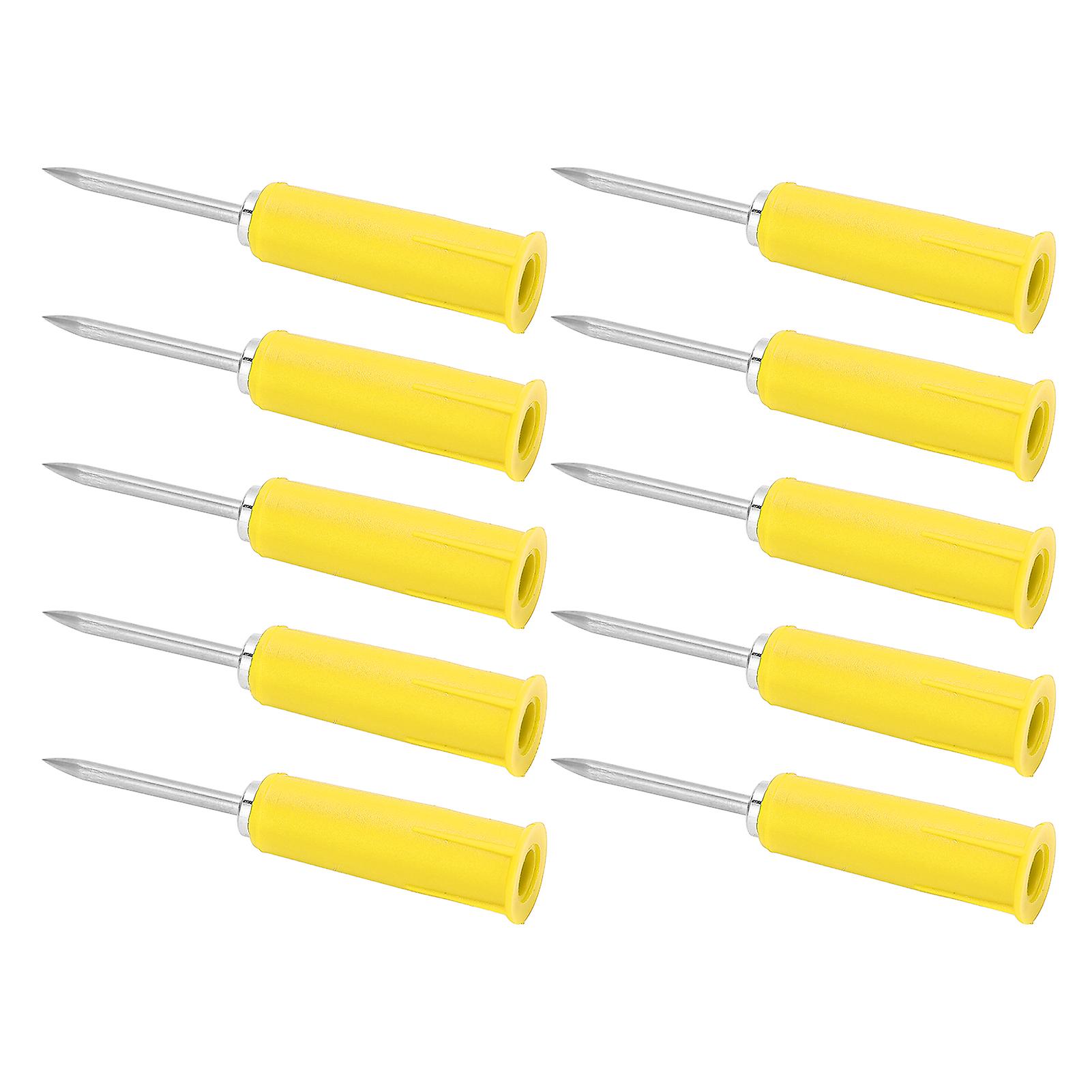 10pcs Banana Jack Wire Piercing Probe Pvc Appearance 2mm/0.08in To 4mm/0.16in Conversion Insulation Pins For Multimeteryellow